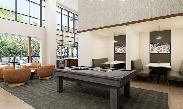 Clubhouse with pool table