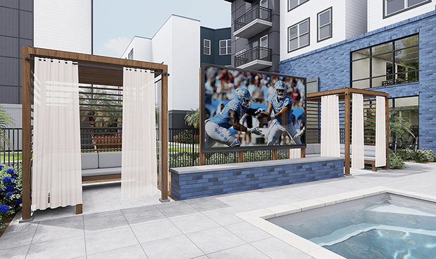 Jumbotron and a resort style spa