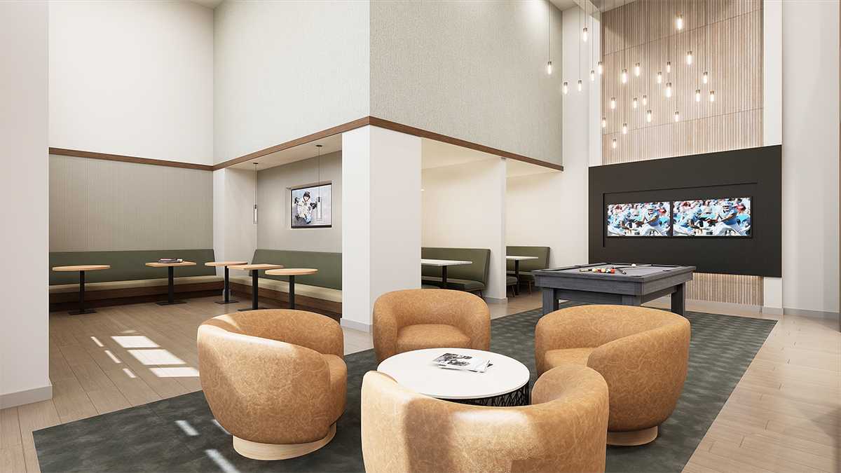 Clubroom with lounge seating